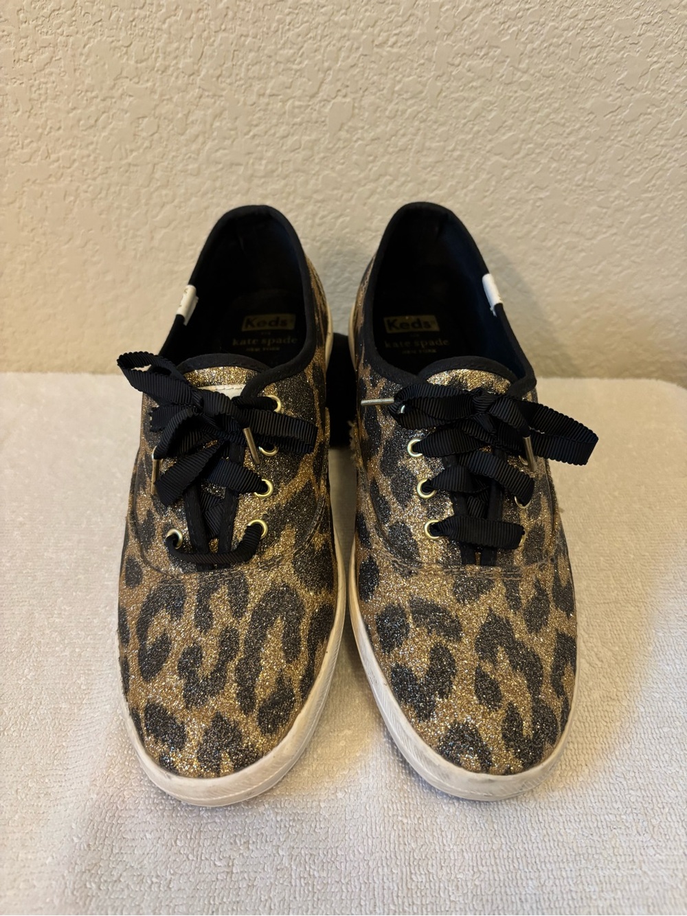 Kate Spade x Keds Gold Leopard Sneakers Women's 8.5